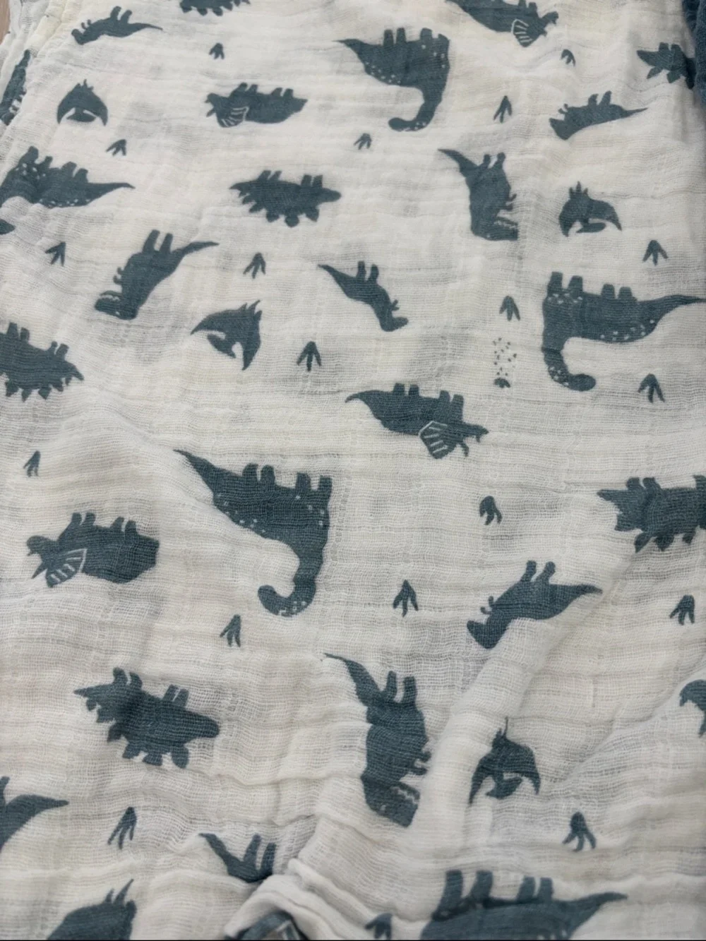 Kids Muslin Swaddle Duo - Navy & White Dinosaur Print